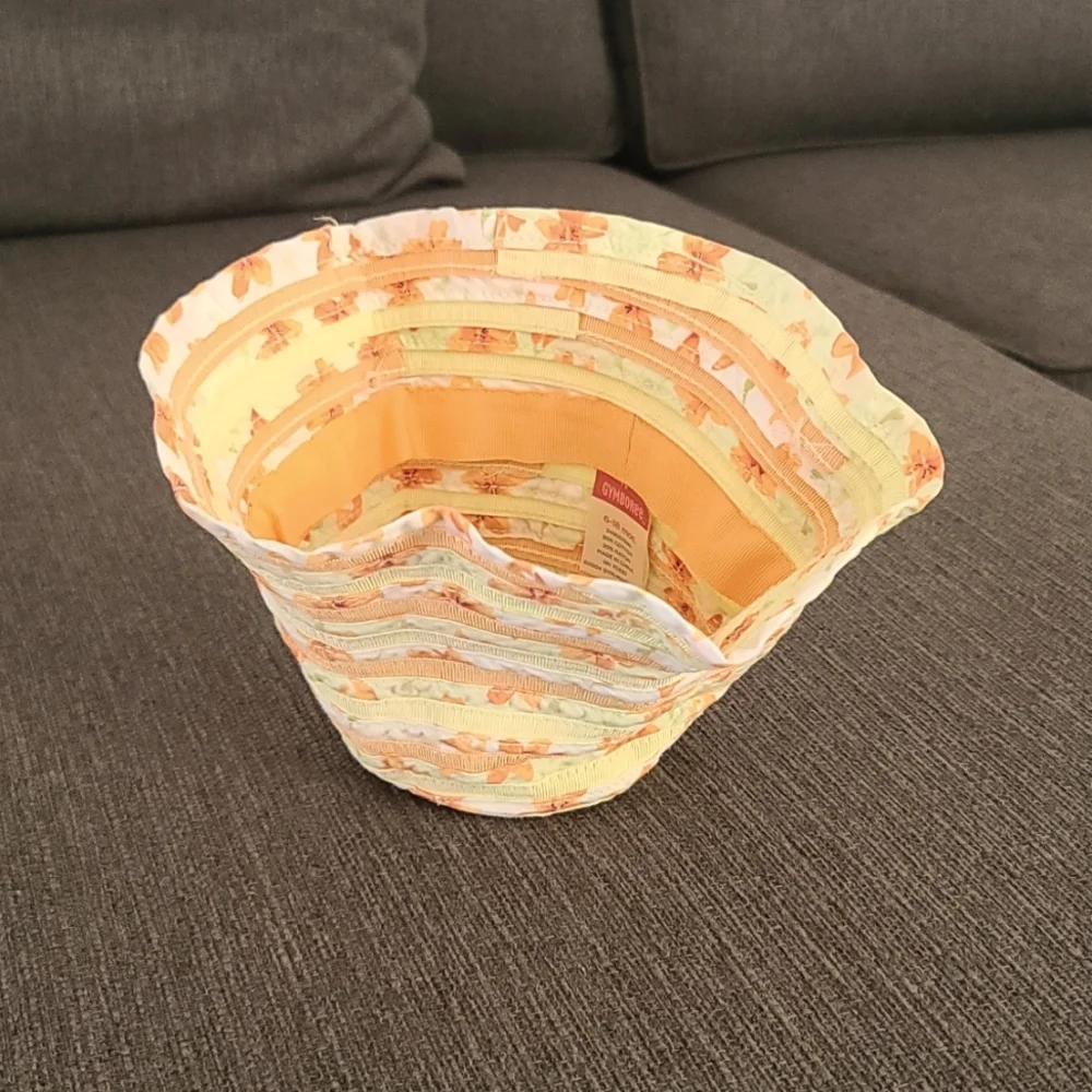 GYMBOREE VINTAGE Grosgrain Ribbon Bucket Hat Sun Beach Baby Girls 6-18 Months